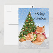 クリスマスの狐 / 野生動物の休日 ポストカード (正面/裏面)