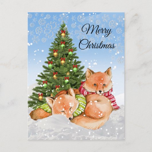 クリスマスの狐 / 野生動物の休日 ポストカード (正面)