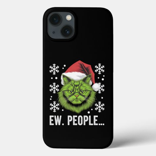 クリスマスの猫が大好きな人向けの面白いネコのグッズ Case-Mate iPhoneケース (裏面)