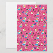 クリスマスの猫が眠っている、雪の結晶 便箋 (正面/裏面)