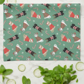 クリスマスの猫たち キッチンタオル (折り畳み)