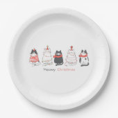 クリスマスの猫たち ペーパープレート (正面)