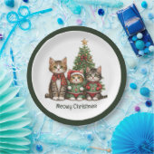 クリスマスの猫たち ペーパープレート (パーティー)