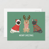 クリスマスの猫たち ポストカード (正面/裏面)