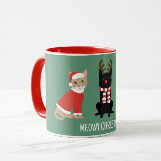 クリスマスの猫たち マグカップ (正面左)