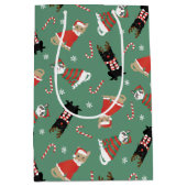 クリスマスの猫たち ミディアムペーパーバッグ (正面)