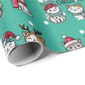 クリスマスの猫たち ラッピングペーパー (ロールコーナー)