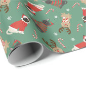 クリスマスの猫たち ラッピングペーパー (ロールコーナー)