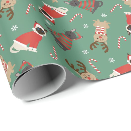 クリスマスの猫たち ラッピングペーパー (ロールコーナー)