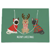 クリスマスの猫たち ラージペーパーバッグ (正面)