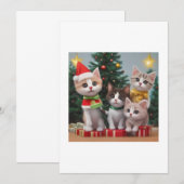 クリスマスの猫たち 招待状 (正面/裏面)