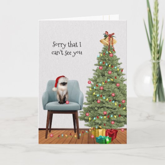 クリスマスの猫と木 シーズンカード (正面)