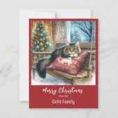 クリスマスの猫のカスタマイズ可能なホリデー ノートカード (正面)