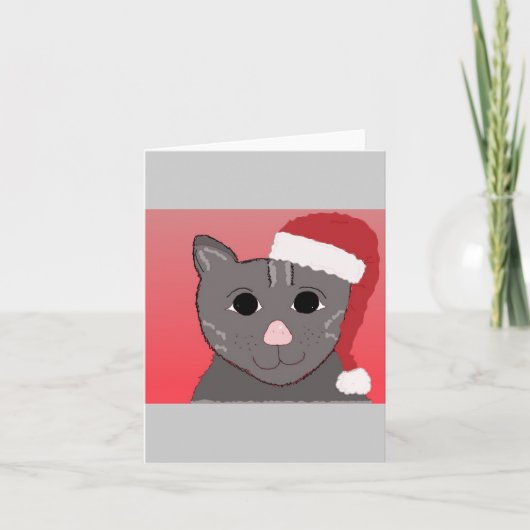 クリスマスの猫のカード(中は空白) シーズンカード (正面)