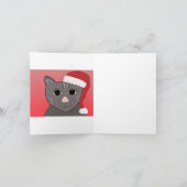 クリスマスの猫のカード(中は空白) シーズンカード (内部)