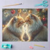 クリスマスの猫のキス ティシューペーパー 薄葉紙 (クラフト)