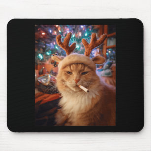 クリスマスの猫のシガレット・ミーム ゆるふわGen+Z マウスパッド