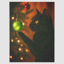 クリスマスの猫のティッシュ/クラフトペーパー