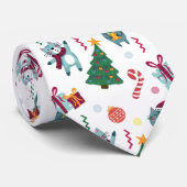 クリスマスの猫のホイッシカルパターン ネクタイ (ロール)
