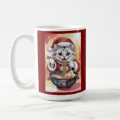 クリスマスの猫のラーメン 日本の休日 コーヒーマグカップ (左)