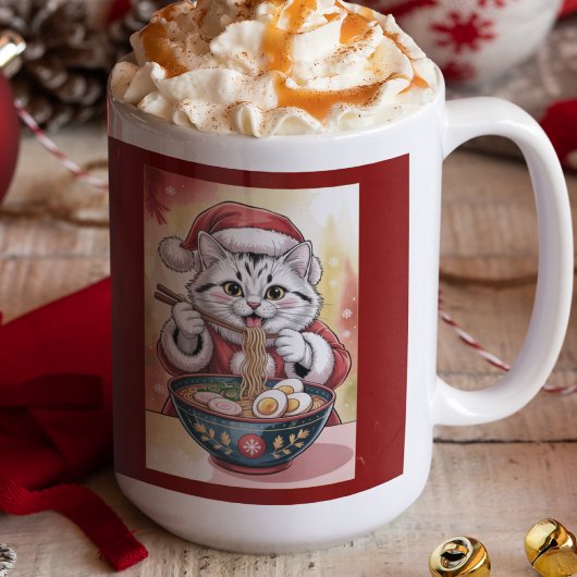 クリスマスの猫のラーメン 日本の休日 コーヒーマグカップ