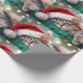 クリスマスの猫の昼寝 ラッピングペーパー (角)