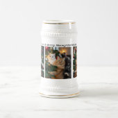 クリスマスの猫の画像、カスタマイズ可能 ビールジョッキ (中央)