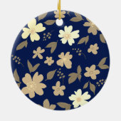 クリスマスの猫の花 セラミックオーナメント (裏面)