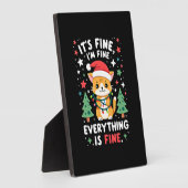 クリスマスの猫は元気です Xmas Cat Chr フォトプラーク (側面)