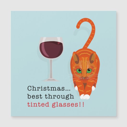 クリスマスの猫は色付きの眼鏡を通して最高 (正面)