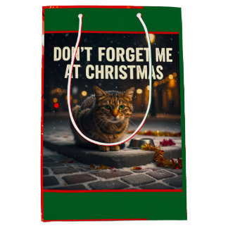 クリスマスの猫を忘れないで ミディアムペーパーバッグ