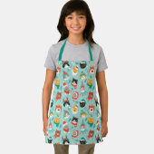 クリスマスの猫を着たホリデーセーター柄 エプロン (インサイチュ)