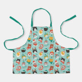 クリスマスの猫を着たホリデーセーター柄 エプロン (正面)