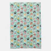 クリスマスの猫を着たホリデーセーター柄 キッチンタオル (縦)