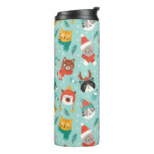 クリスマスの猫を着たホリデーセーター柄 タンブラー (回転左)