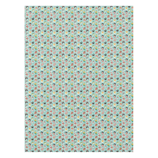 クリスマスの猫を着たホリデーセーター柄 テーブルクロス (正面)