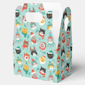 クリスマスの猫を着たホリデーセーター柄 フェイバーボックス (オープン)