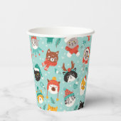 クリスマスの猫を着たホリデーセーター柄 紙コップ (裏面)