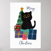 クリスマスの猫カフェのポスター ポスター (正面)
