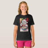 クリスマスの猫ラーメンTシャツ Tシャツ (正面フル)
