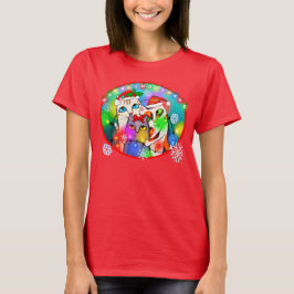 クリスマスの猫好きのTシャツ Tシャツ