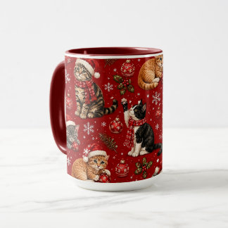 クリスマスの猫好きマグカップギフト、かわいい猫のクリスマスグッズ マグカップ