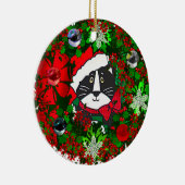クリスマスの猫 セラミックオーナメント (右)