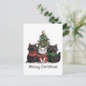 クリスマスの猫 ネコのクリスマスツリー ポストカード (スタンド正面)