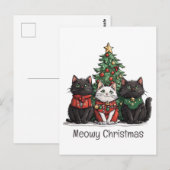 クリスマスの猫 ネコのクリスマスツリー ポストカード (正面/裏面)