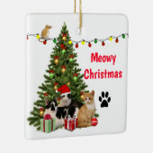 クリスマスの猫 / 猫好きのためのホリデー セラミックオーナメント (右)