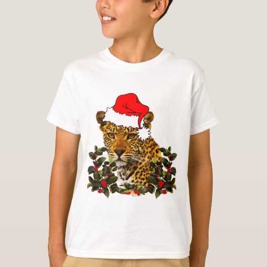クリスマスの猫 Tシャツ (正面)