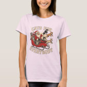 クリスマスの猫 Tシャツ (正面)