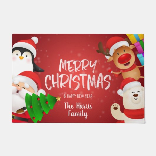 クリスマスの玄関マット ドアマット (正面)