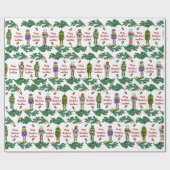 クリスマスの王室のなくるみ割りのパーソナライズなパターン ラッピングペーパー (フラット)